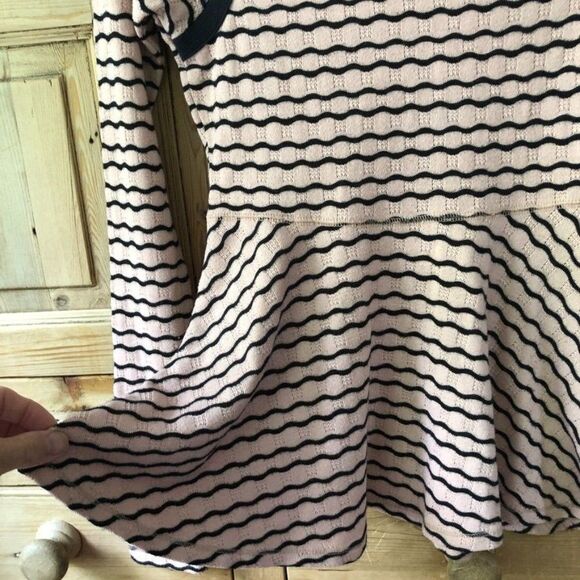 Free People XS‎ Striped Longsleeve Peplum Sweater Blouse - Picture 3 of 6